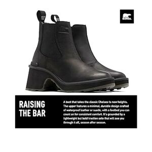 Sorel Hi-Line heel chelsea boot black 9.5 NWT